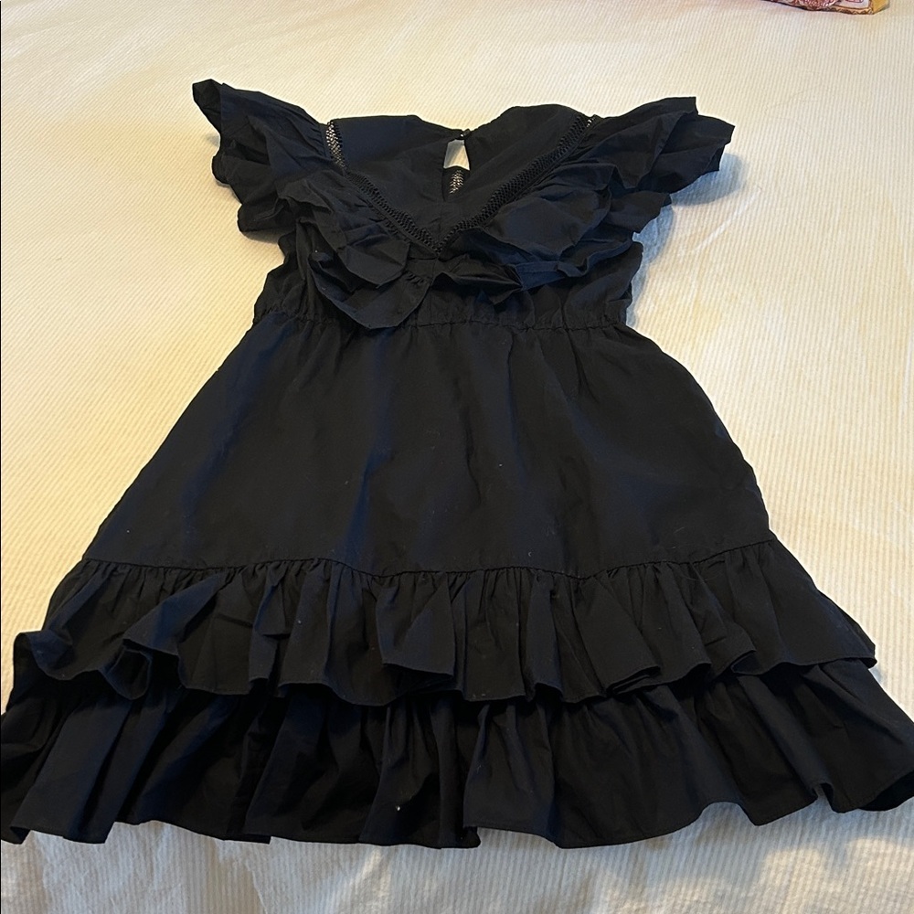 7 For All Mankind Black Ruffled Dress - Picture 4 of 5